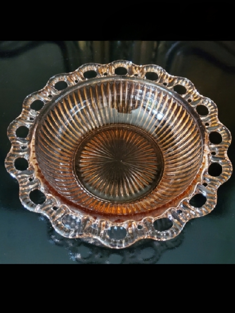 1930s "Lace Edge Pink" AKA "Old Colony" Ribbed Bowl by Anchor Hocking